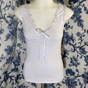 Brandy Melville John Galt Light Blue Blair Tie Front Tank Top